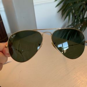 Ray Ban Aviator Classic 55mm Black/Green - Solid